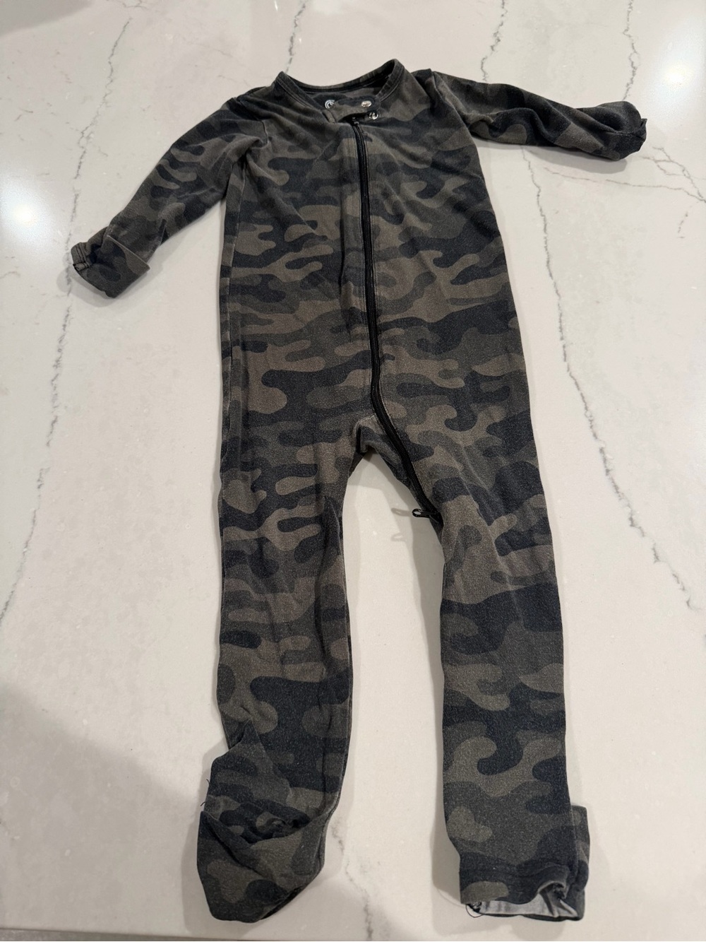 Babybreez Camo Footed One-Piece Zipper Pajamas - 6-12M
